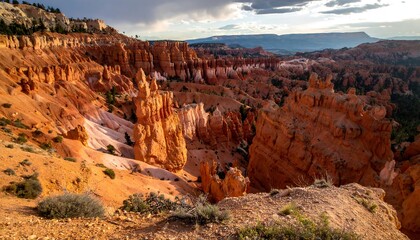 Canyon landscape at sunset