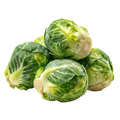Fototapeta premium Fresh brussels sprouts cluster, vibrant green