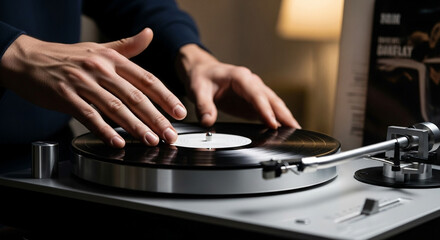 ターンテーブルでアナログレコードを再生する手