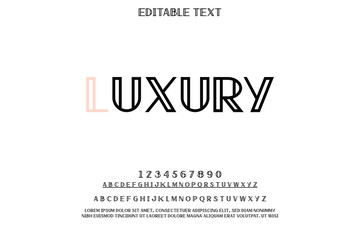Elegant luxury font sample with numbers and symbols