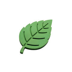Green Leaf Illustration Sits Centered on Transparent Background, Symbolizing Nature's Beauty