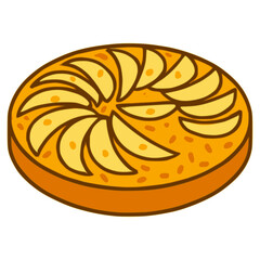 Äppelklatzen Luxembourg apple pastry flat color vector illustration template design