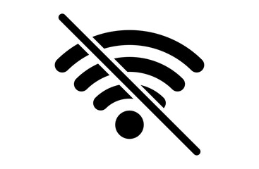 Wi-Fiオフのシンプルなベクターアイコン