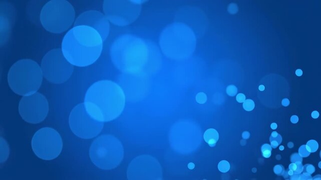 A gentle array of blue bokeh lights slowly blurs and shifts in a soft, abstract background, forming a tranquil, seamlessly looping visual beautiful, digital art, gentle array of blue bokeh lights