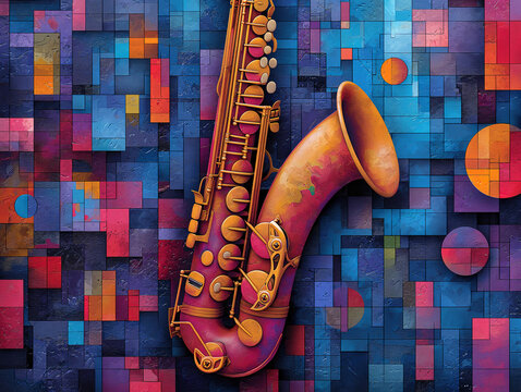 Artistic Illustration of International Jazz Day in Abstract Poster Format