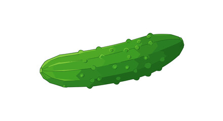 Cartoon Style Green Cucumber with Bumps.