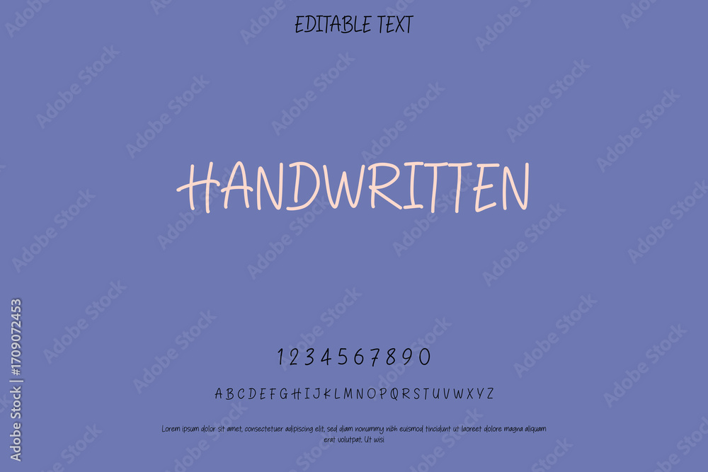 Poster elegant handwritten font display on a subtle purple background
