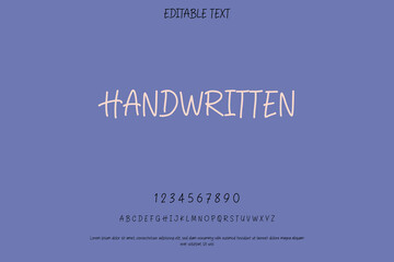 Elegant handwritten font display on a subtle purple background