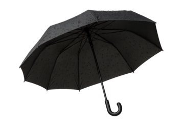black umbrella isolated on white