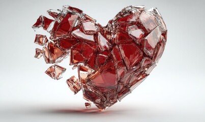 A shattered heart of glass