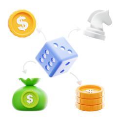 3d Illustration of Finance Scenario Planning
