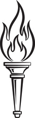 Obraz premium Heroic Linear Torch Illustration with Bold Flame Movement and Minimalist Style.