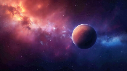 Obraz premium Impressive Digital Generated Space Scene with Nebulae Background