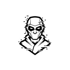 Futuristic Cyberpunk Character Glitch Art Design