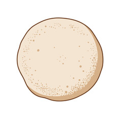 Cartoon Flatbread with Tan Edges and Small Bubbles Texture