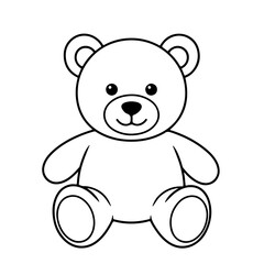 Simple Line Drawing of a Sitting Teddy Bear