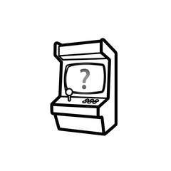 Arcade Game Machine with Question Mark