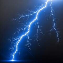 Powerful Lightning Strike in Dark Sky.