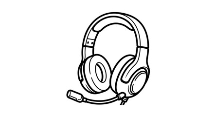 Headphones Illustration Outline