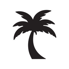Minimalist palm tree icon representing vacation, relaxation and coastal lifestyle brand