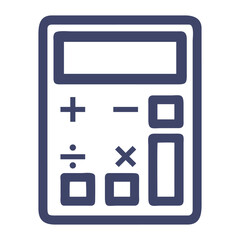 Fototapeta premium Simple outline vector calculator icon for financial and math concepts