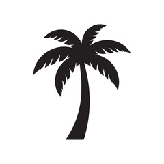 Naklejka premium Classic palm tree logo symbolizing sunny beach paradise and coastal adventures