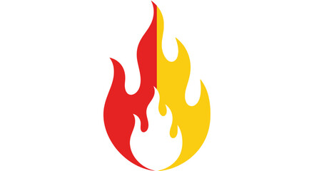 Symmetrical Flame Design with Red and Yellow Colors