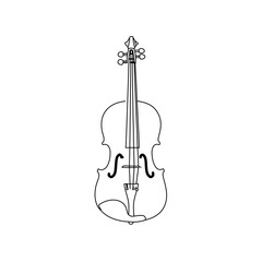 Simple Line Art Drawing of a Violin