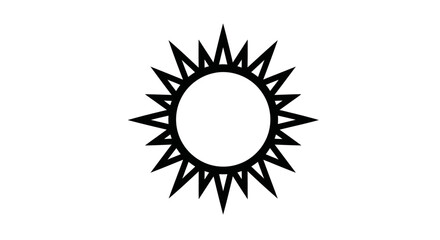 Black and White Sun Symbol