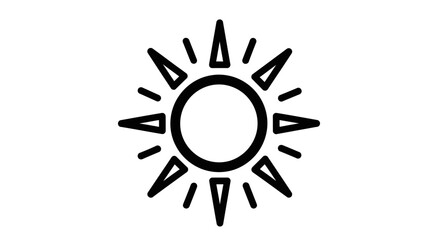Simple Sun Icon with Rays