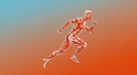 Naklejka premium Human anatomy running