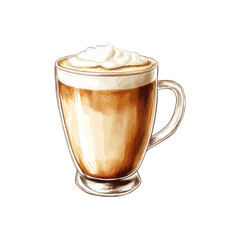 coffee latte hand drawn illustration