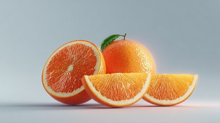 Bright orange citrus fruit still life a vibrant and refreshing source of vitamin C