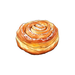 Fototapeta premium danish pastry hand drawn illustration