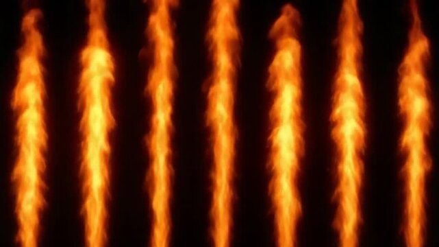 Dynamic vertical fire streams background against dark, abstract fiery plumes and intense glowing energy effect