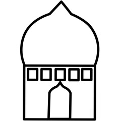 Line Art Illustration of a Dome-Shaped Building with Archway