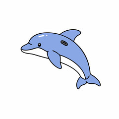 Cute Cartoon Dolphin in a Playful Pose