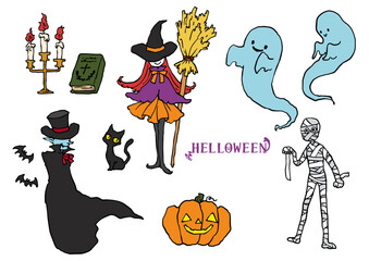 手描きのハロウィンセット