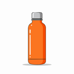 Orange Reusable Water Bottle with Gray Lid, Minimalist Design