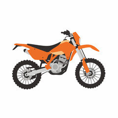 Obraz premium Vibrant Orange Dirt Bike Illustration with Bold Black Tires and Details