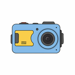 Simple Illustration of a Light Blue Action Camera