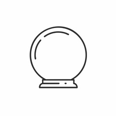 Simple Line Drawing of a Crystal Ball on a Stand