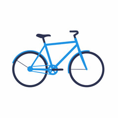Fototapeta premium Stylized Blue Bicycle with Dark Accents, Simple Design, Side View