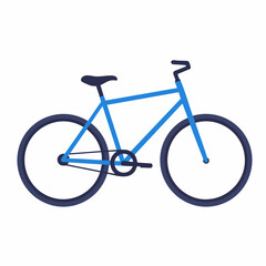 Fototapeta premium Vibrant Blue Single-Speed Bicycle Illustration