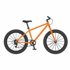 Obraz premium Vibrant Orange Fat Tire Bicycle Illustration