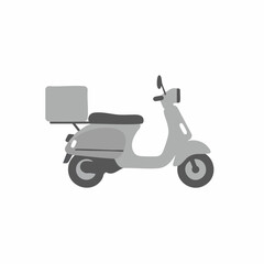 Grey Delivery Scooter with Attached Cargo Box
