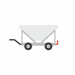 Minimalist Gray Hopper Cart with Black Wheels and Red Handle Detail