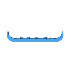 Simple Blue Canoe Illustration with Thwarts