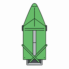 Overhead View of a Green Enclosed Cargo Trailer