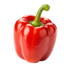 One Red Bell Pepper Isolated on Black Background vegetable food